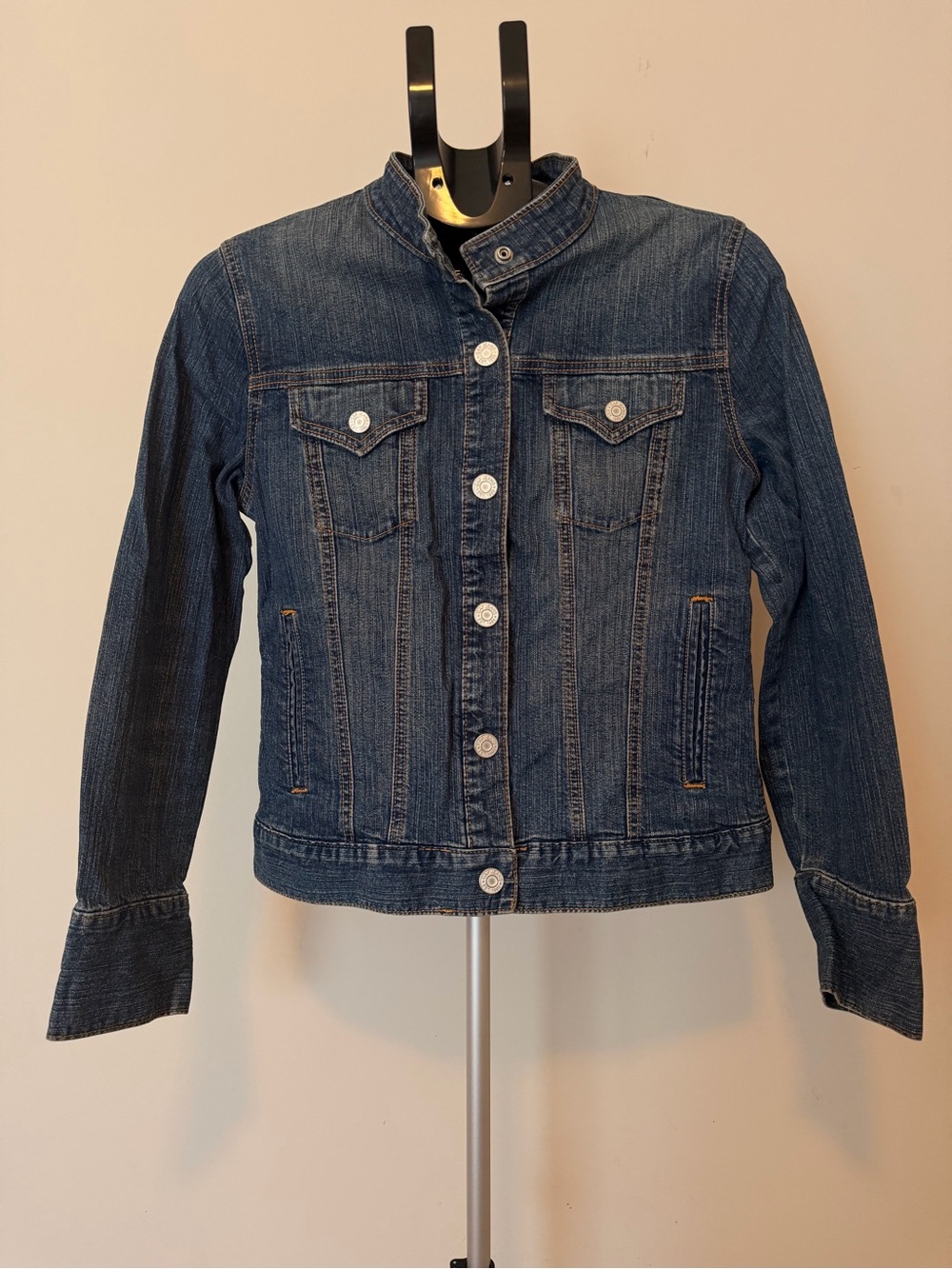 Vintage 2004 GAP Indigo Jean Jacket with Stand Collar